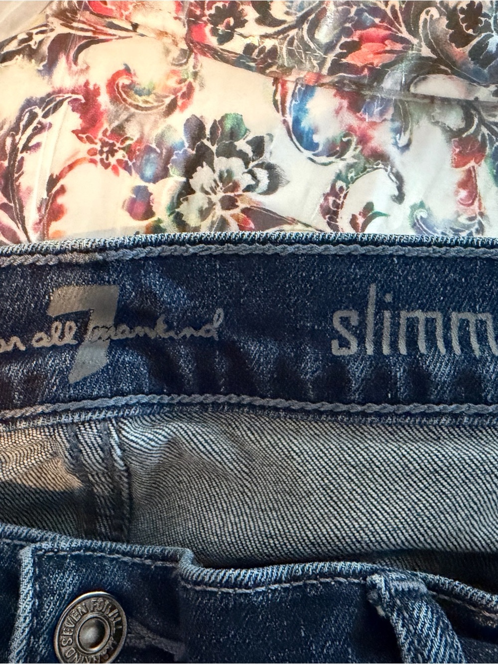 7 For All Mankind Men’s Slim Jeans - Dark Blue Denim